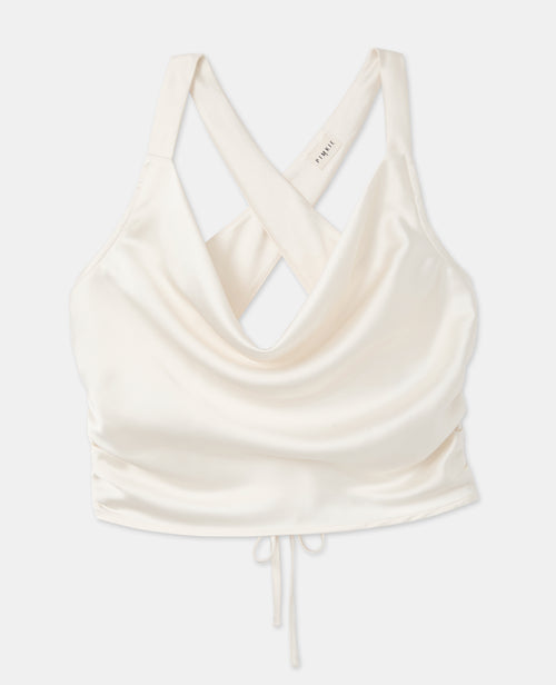 Top en satin col bénitier bretelles croisées dos - PIMKIE - 4