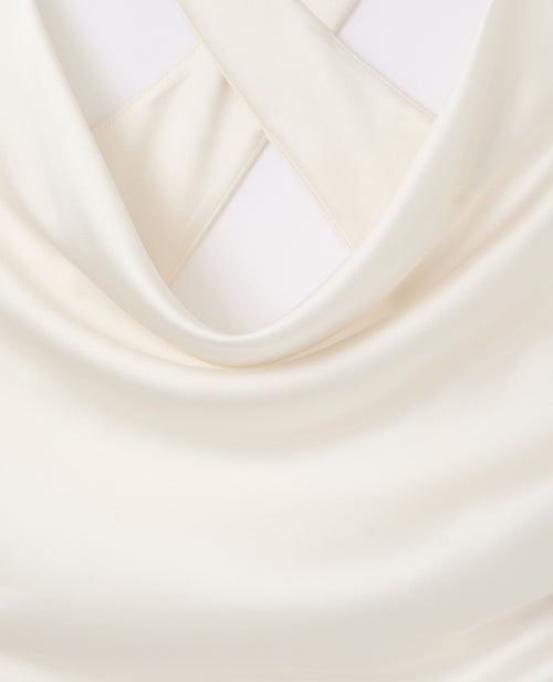 Top en satin col bénitier bretelles croisées dos - PIMKIE - 1