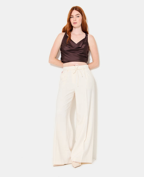 Top en satin col bénitier bretelles croisées dos - PIMKIE - 3