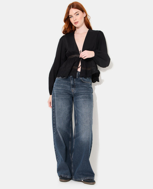 Blouse avec dentelle et nouettes - PIMKIE - 3
