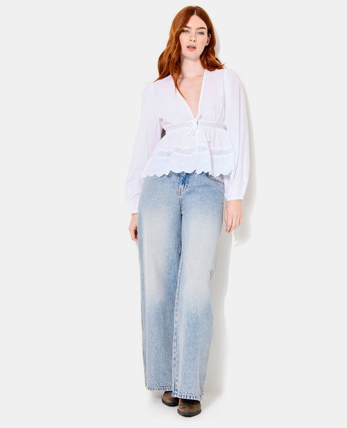 Blouse avec dentelle et nouettes - PIMKIE - 3