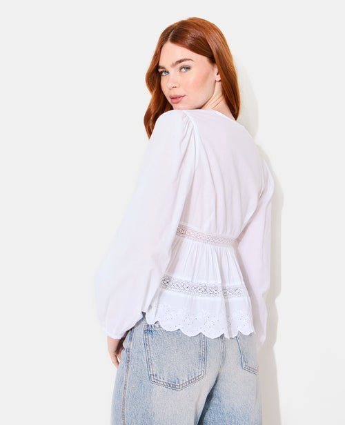 Blouse avec dentelle et nouettes - PIMKIE - 6