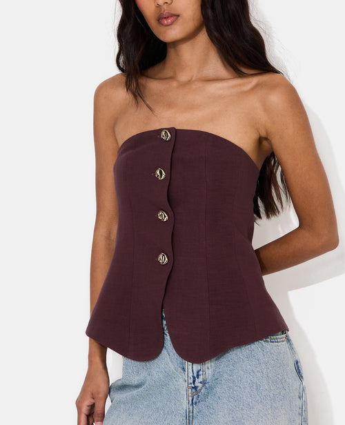 Top bustier avec boutons fantaisie - PIMKIE - 5