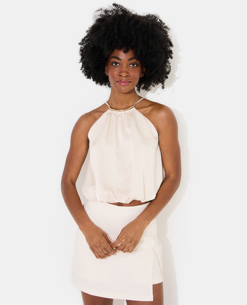 Top boule en satin avec détail bijou - PIMKIE - 5