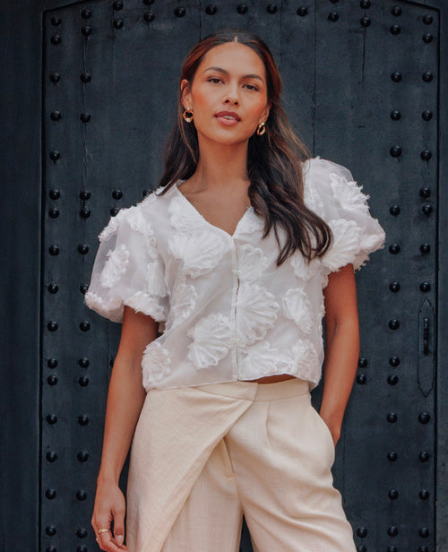 Chemisier en organza avec coquillages - PIMKIE - 1