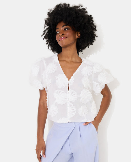 Chemisier en organza avec coquillages - PIMKIE - 1