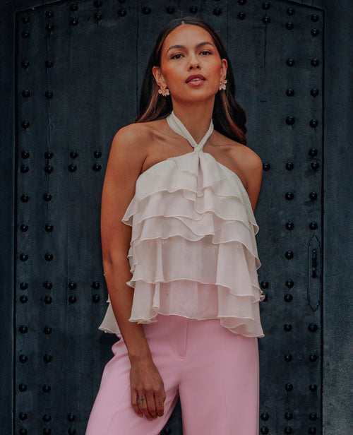 Top dos-nu en voile avec volants - PIMKIE - 1