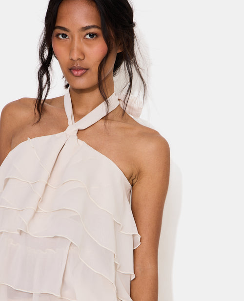 Top dos-nu en voile avec volants - PIMKIE - 5