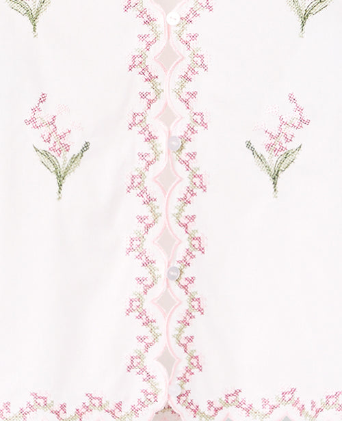 Blouse manches courtes avec fleurs points de croix - PIMKIE - 8