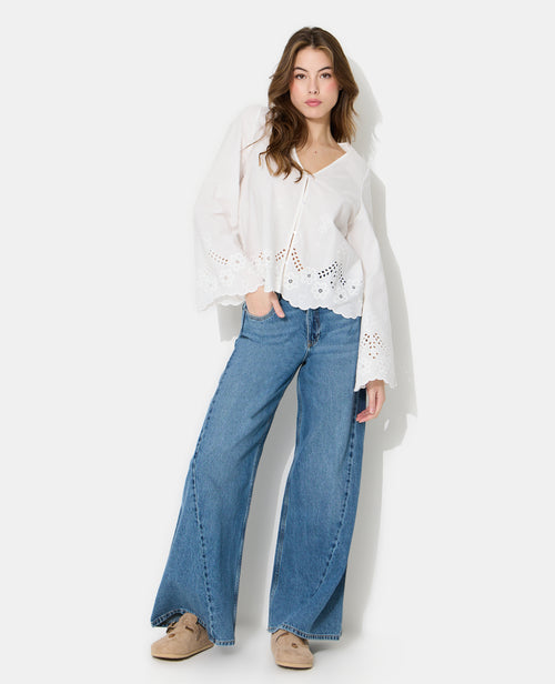 Blouse col V avec broderie anglaise ajourée - PIMKIE - 7