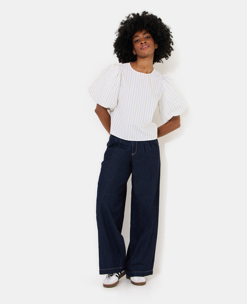 Blouse rayée manches ballons - PIMKIE - 3
