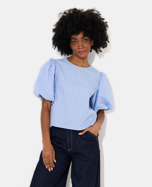 Blouse rayée manches ballons - PIMKIE - 1