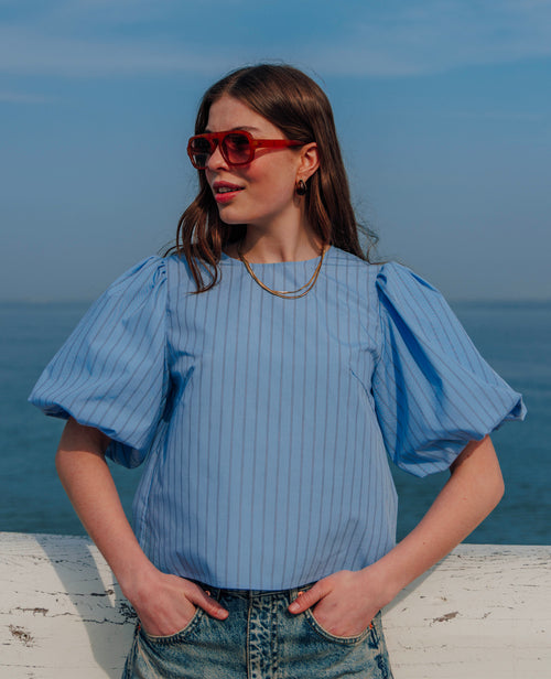 Blouse rayée manches ballons - PIMKIE - 1