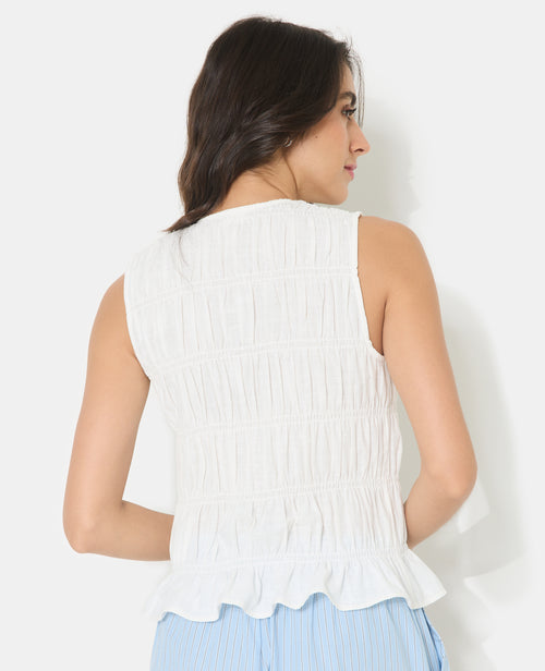 Top sans manches avec détails smocks et nouettes - PIMKIE - 6