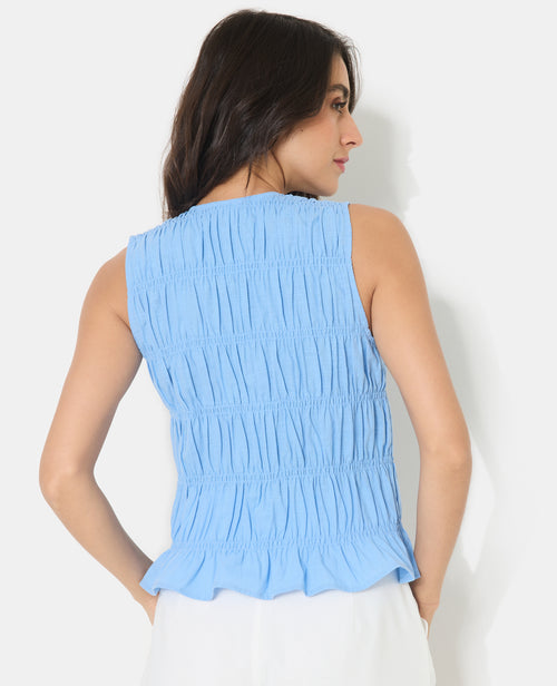 Top sans manches avec détails smocks et nouettes - PIMKIE - 6