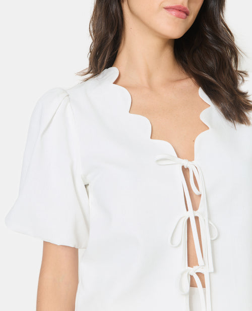 Blouse avec manches ballons avec lin - PIMKIE - 2