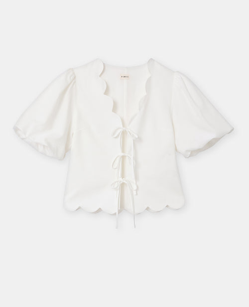 Blouse avec manches ballons avec lin - PIMKIE - 4