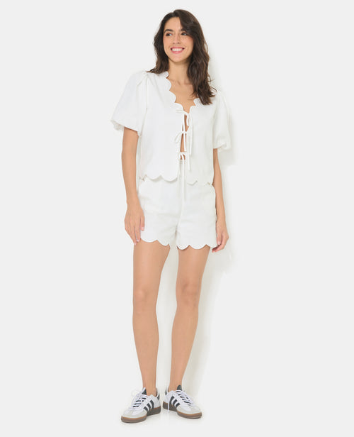 Blouse avec manches ballons avec lin - PIMKIE - 1