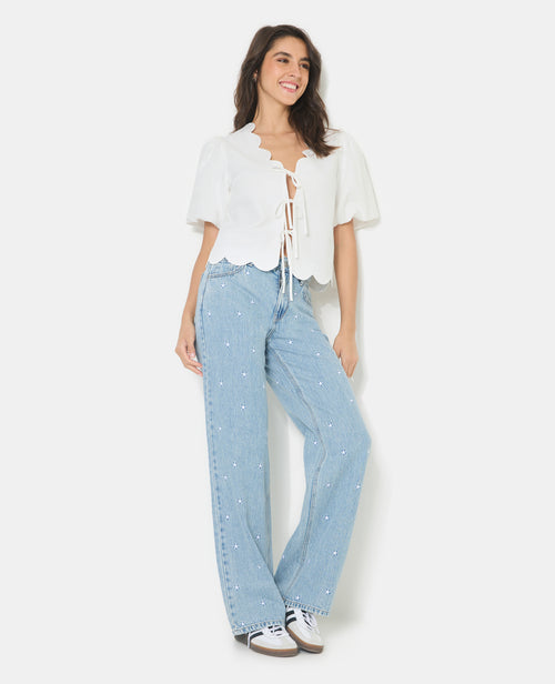 Blouse avec manches ballons avec lin - PIMKIE - 8