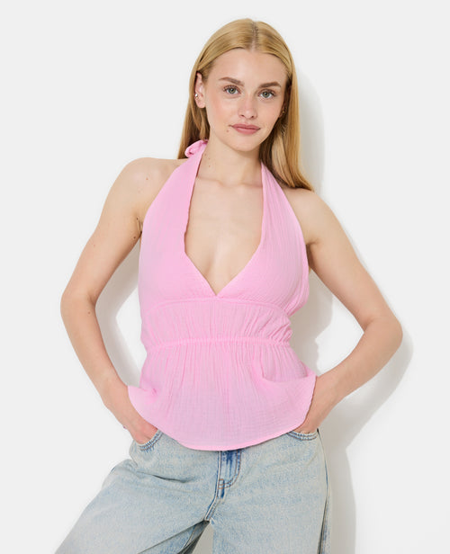 Top dos-nu en gaze de coton - PIMKIE - 1