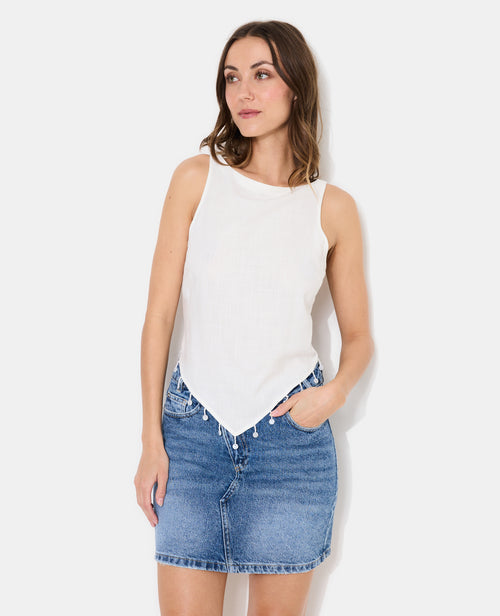 Top à bretelles avec base pointe et perles - PIMKIE - 1