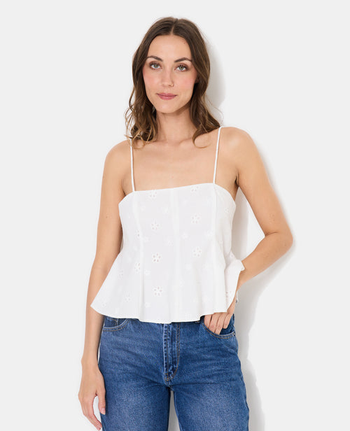 Top à bretelles avec fleurs en broderie anglaise - PIMKIE - 1