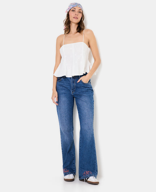 Top à bretelles avec fleurs en broderie anglaise - PIMKIE - 3