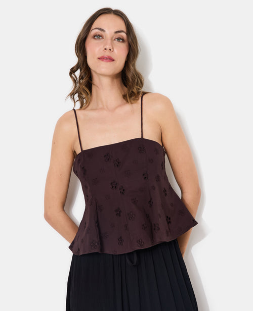 Top à bretelles avec fleurs en broderie anglaise - PIMKIE - 1