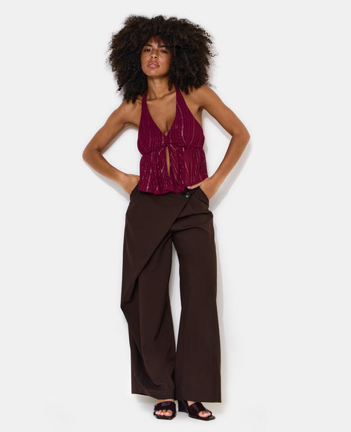 Top dos-nu en voile rayé avec lurex - PIMKIE - 7