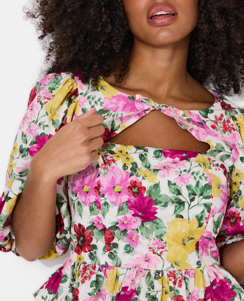 Blouse manches ballons motif fleurs - PIMKIE - 2