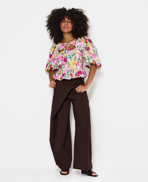 Blouse manches ballons motif fleurs - PIMKIE - 3