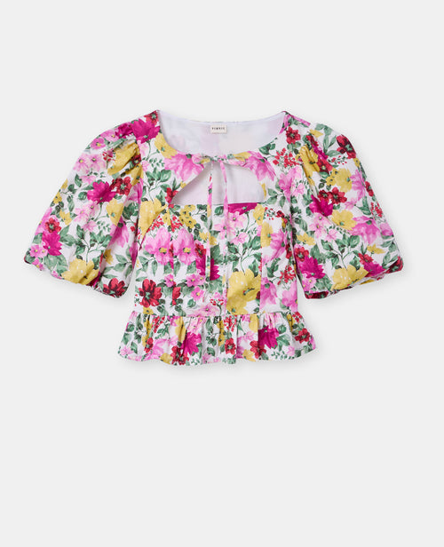 Blouse manches ballons motif fleurs - PIMKIE - 4