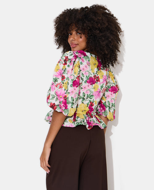 Blouse manches ballons motif fleurs - PIMKIE - 6