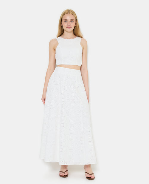 Top court en tissu ajouré façon broderie anglaise - PIMKIE - 3
