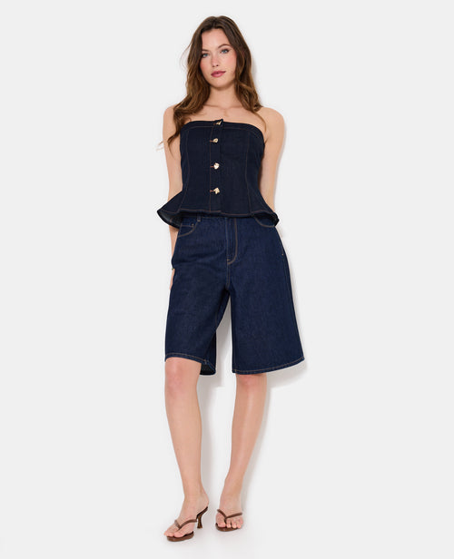 Top bustier en jean avec boutons fantaisie - PIMKIE - 3