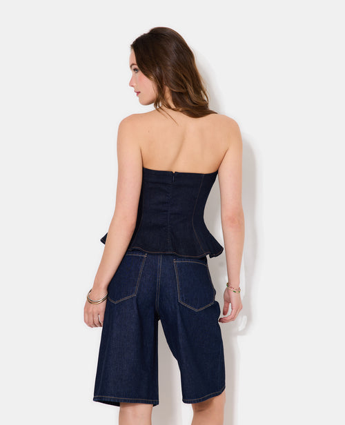 Top bustier en jean avec boutons fantaisie - PIMKIE - 6