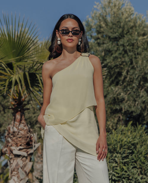 Top asymétrique one shoulder avec boucle - PIMKIE - 1