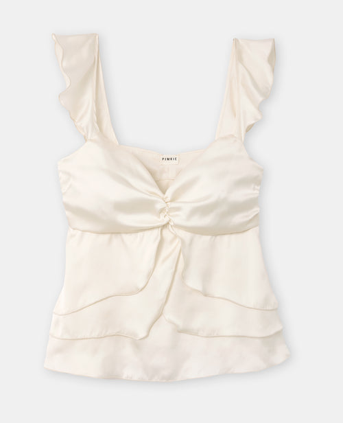 Top à bretelles en satin avec volants - PIMKIE - 4