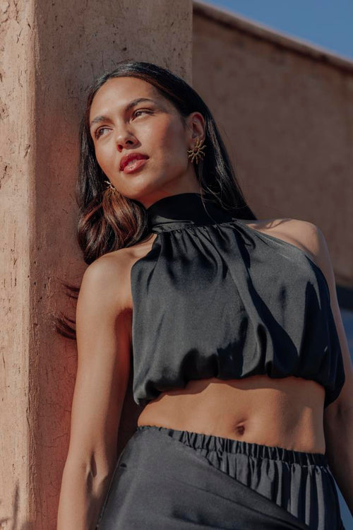 Top court dos-nu en satin - PIMKIE - 1