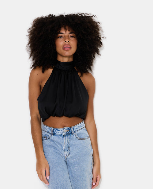 Top court dos-nu en satin - PIMKIE - 1