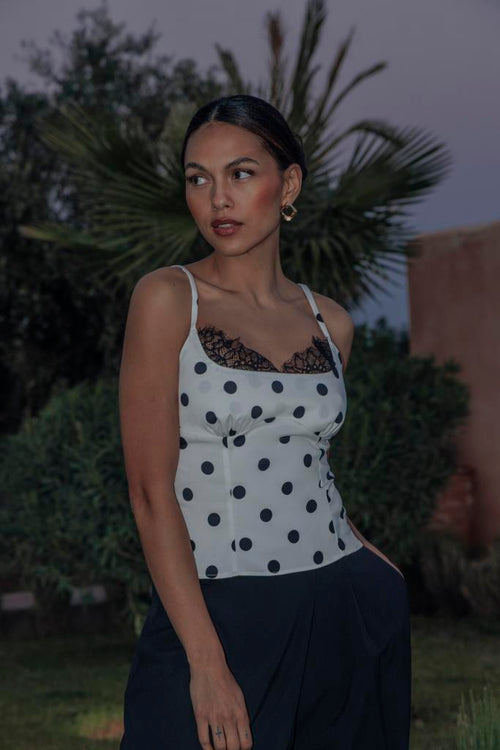 Top façon corset motif pois - PIMKIE - 2