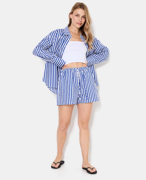 Chemise oversize rayée avec strass - PIMKIE - 3