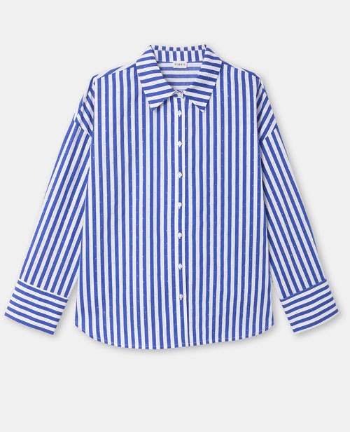 Chemise oversize rayée avec strass - PIMKIE - 4