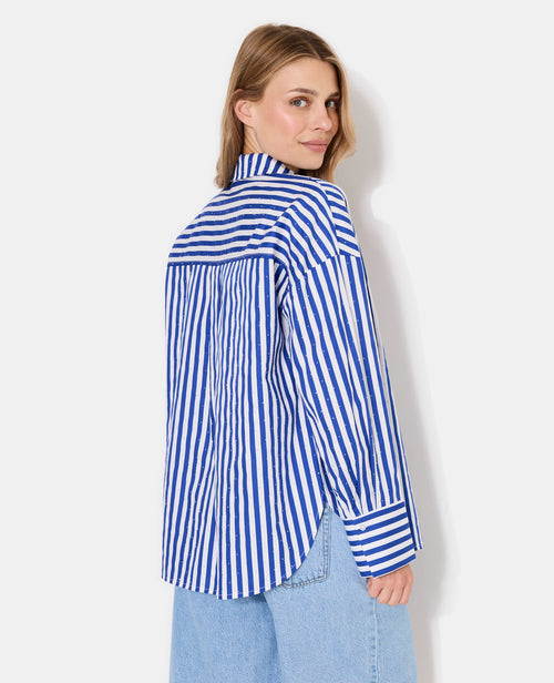 Chemise oversize rayée avec strass - PIMKIE - 6