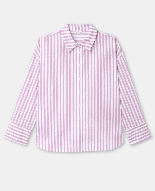 Chemise oversize rayée avec strass - PIMKIE - 4