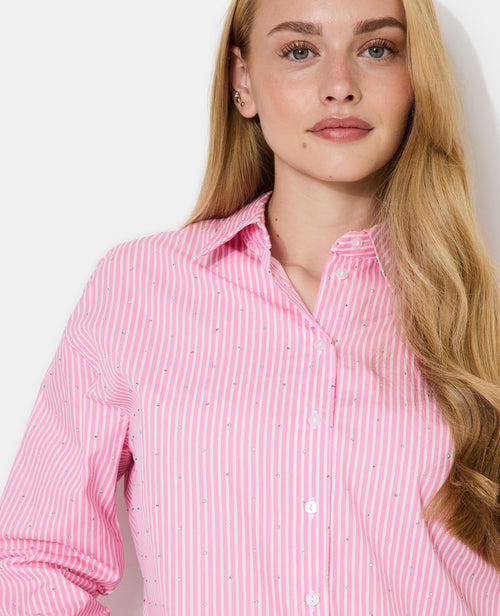 Chemise ample rayée avec strass en all over - PIMKIE - 2