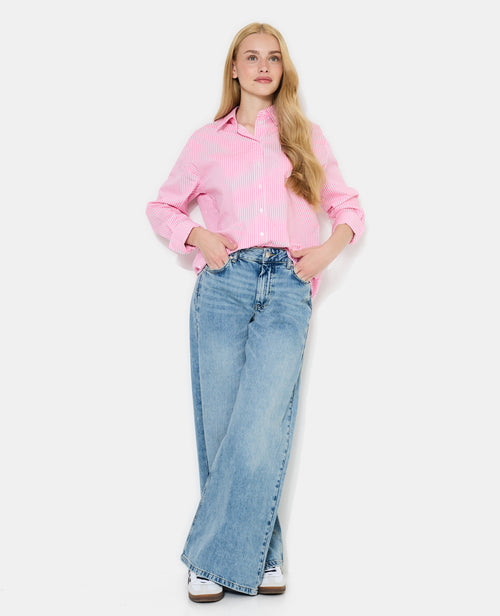 Chemise ample rayée avec strass en all over - PIMKIE - 3