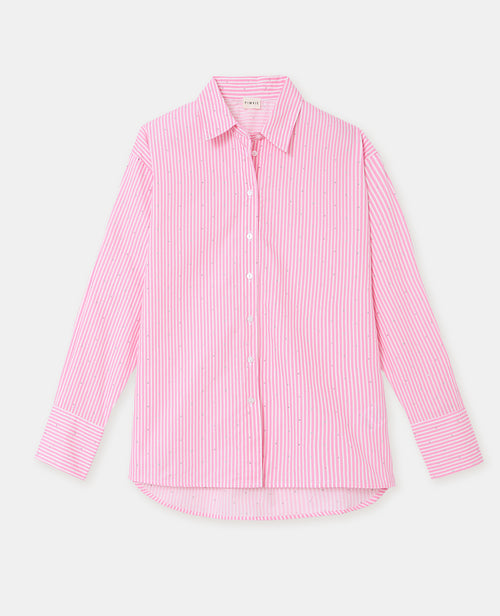 Chemise ample rayée avec strass en all over - PIMKIE - 4