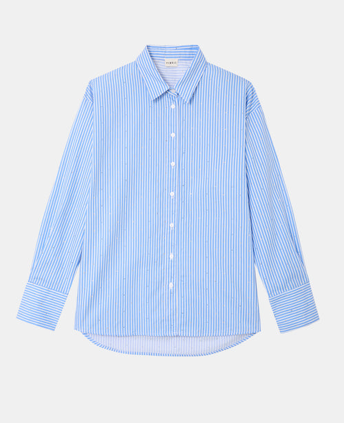 Chemise ample rayée avec strass en all over - PIMKIE - 4