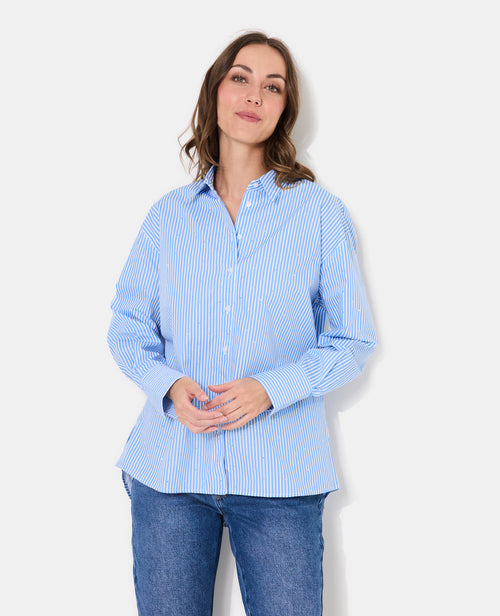 Chemise ample rayée avec strass en all over - PIMKIE - 5